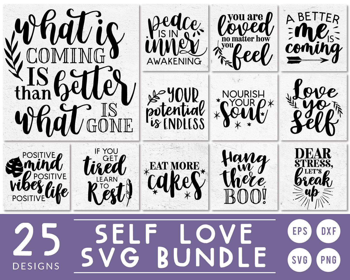 Self-Love Quote SVG Bundle | 25 Pack