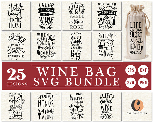 Wine Gift Bag Making SVG Bundle