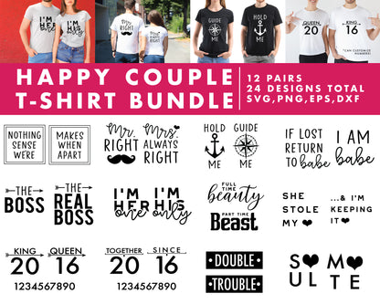 Couple T-Shirt Making SVG Bundle
