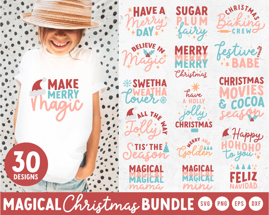 Magical Christmas SVG Bundle For Cricut, Cameo Silhouette Holiday Craft