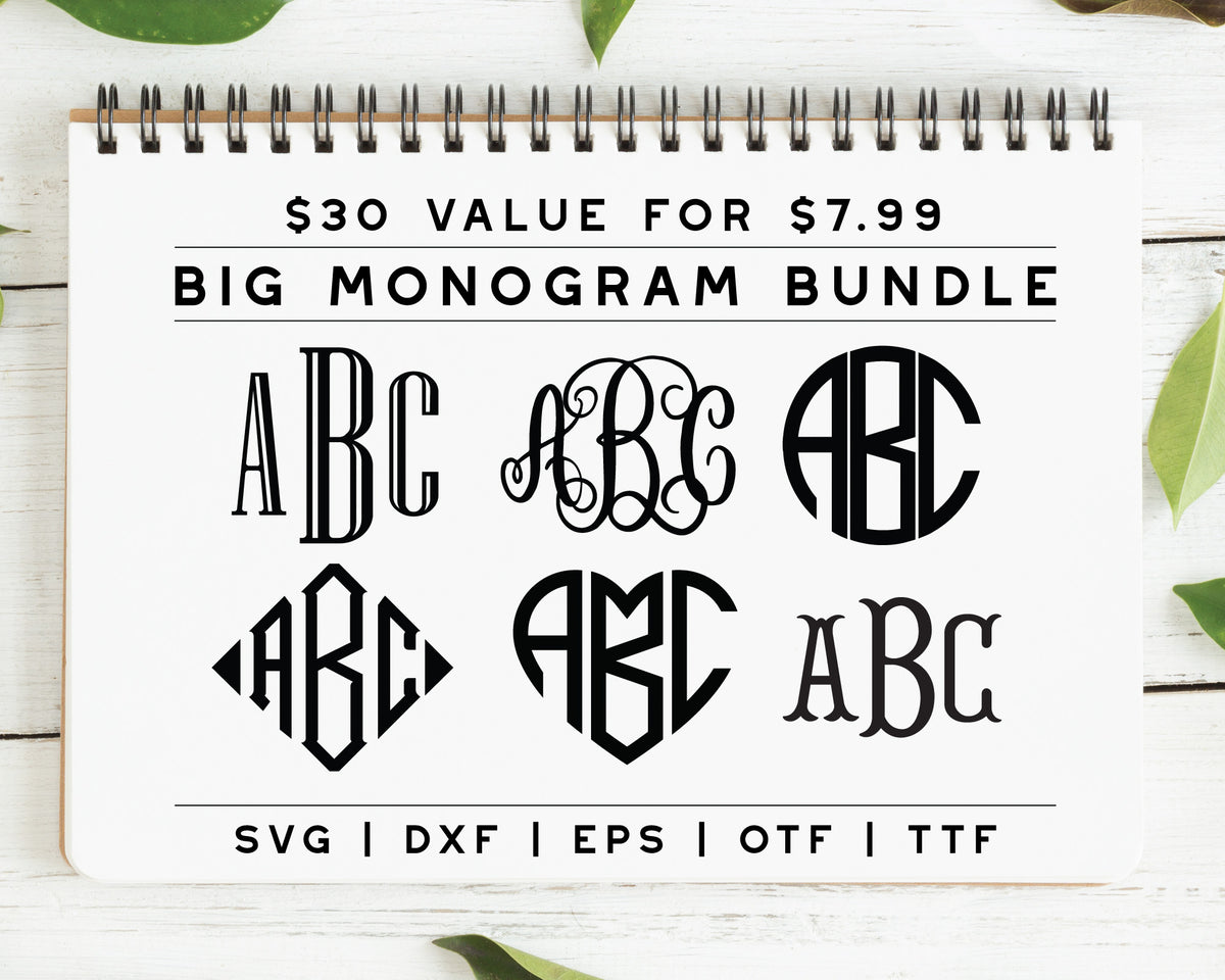 Big Monogram SVG & Font Bundle – Caluya Design
