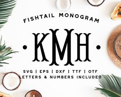 Fishtail Monogram SVG