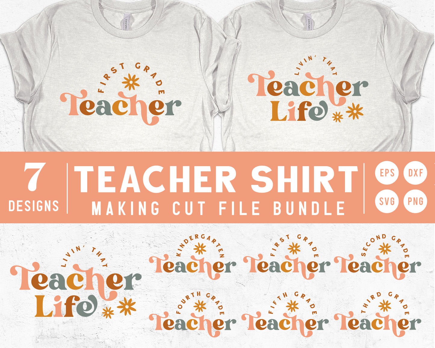 Teacher Shirt Making SVG Bundle | 7 Pack