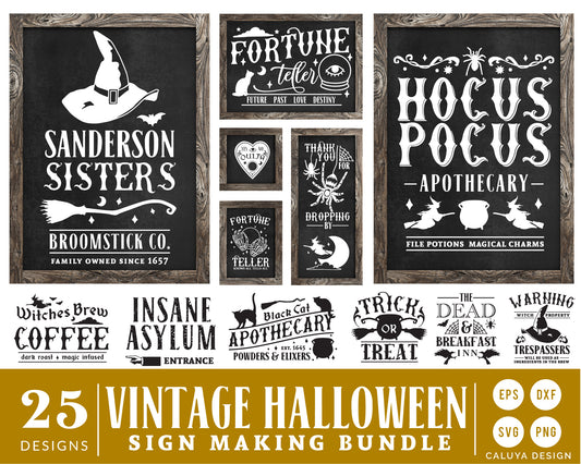 Vintage Halloween Sign Making SVG Bundle