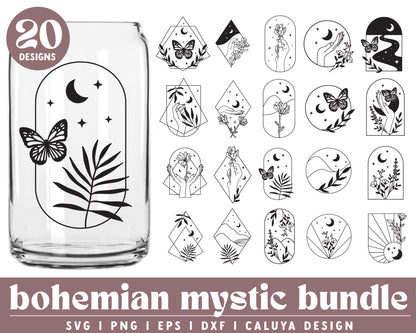 Bohemian Mystic SVG Bundle | Wildflower SVG | Boho Arch SVG