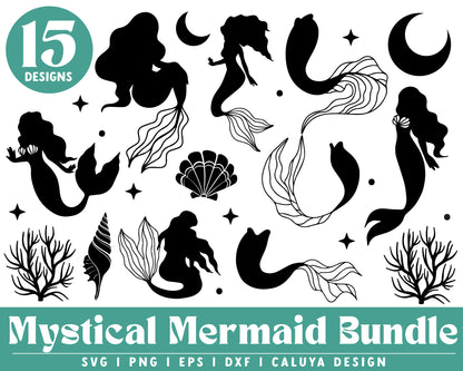 Mystical Mermaid SVG Bundle | Summer SVG Cut File for Cricut, Cameo Silhouette | mermaid SVG