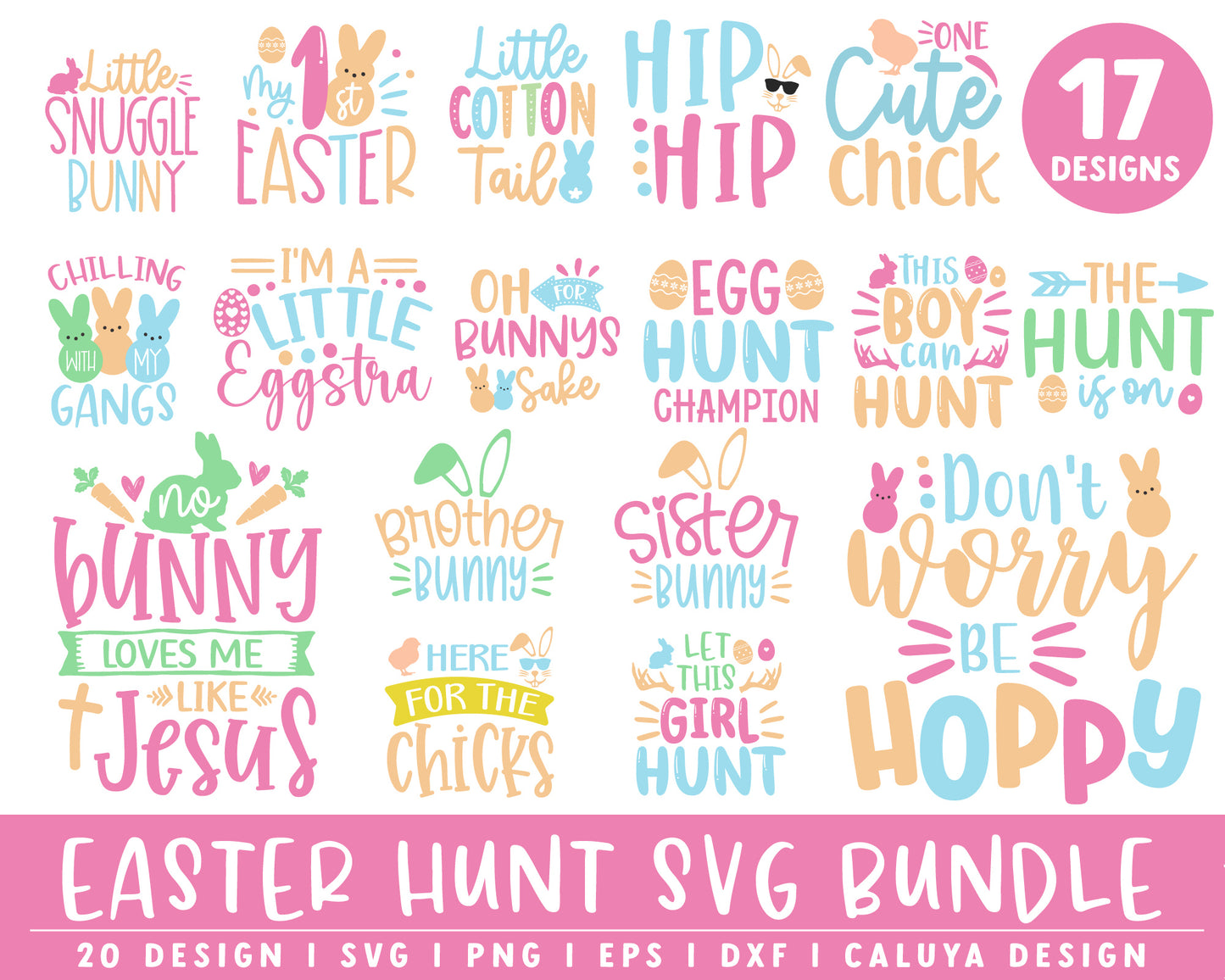Easter Hunt SVG Bundle | 17 Pack
