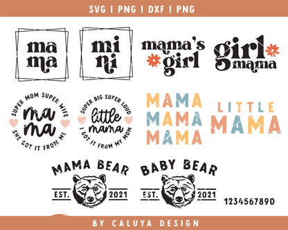Mommy & Me Tee SVG Mini Bundle, Cut File SVG Mama's Girl SVG
