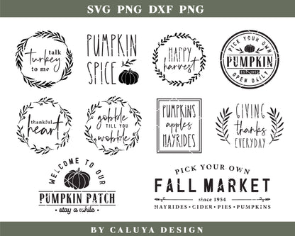 Fall Farmhouse Sign Making SVG Bundle