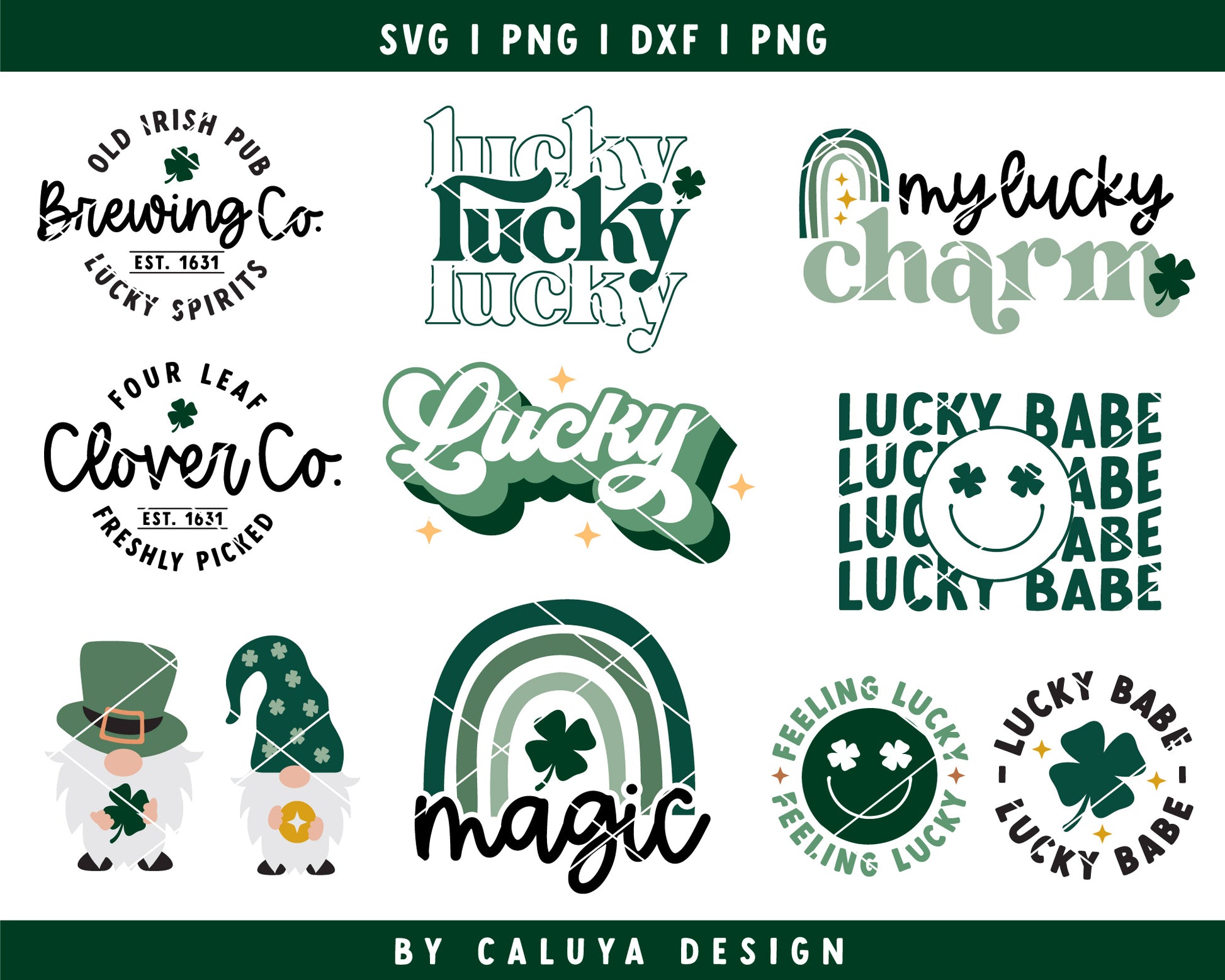 St. Patricks Day SVG Bundle For Cricut, Cameo Silhouette | Shamrock SVG, St Patty SVG, Clover SVG, Lucky SVG