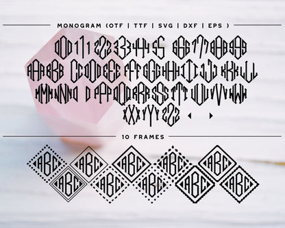 Diamond Monogram & Frame SVG