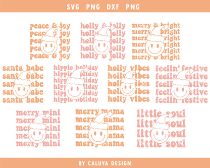 Smiley Face Santa SVG Bundle | 20 Pack