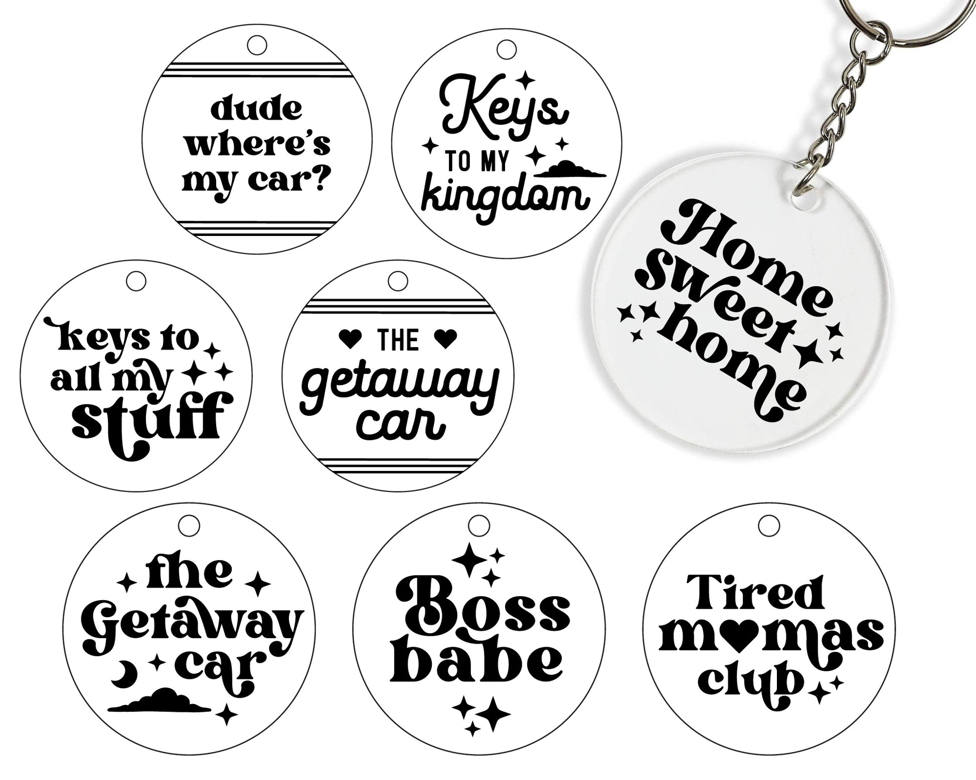 Funny Quote for Keychain SVG Bundle Round Keychain SVG Key Chain