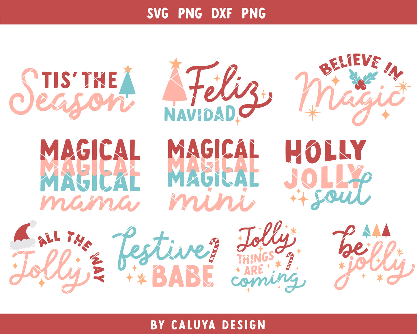 Magical Christmas SVG Bundle For Cricut, Cameo Silhouette Holiday Craft