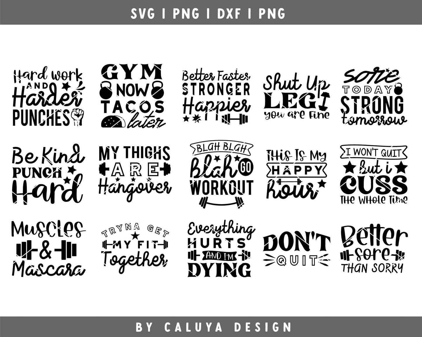 Workout Quote SVG Bundle | Gym Quote SVG | Fitness SVG