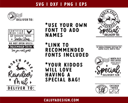 Santa Sack Making SVG Mini Bundle | Thick Font Version | For Cricut, Cameo Silhouette Craft with SVG Cut File