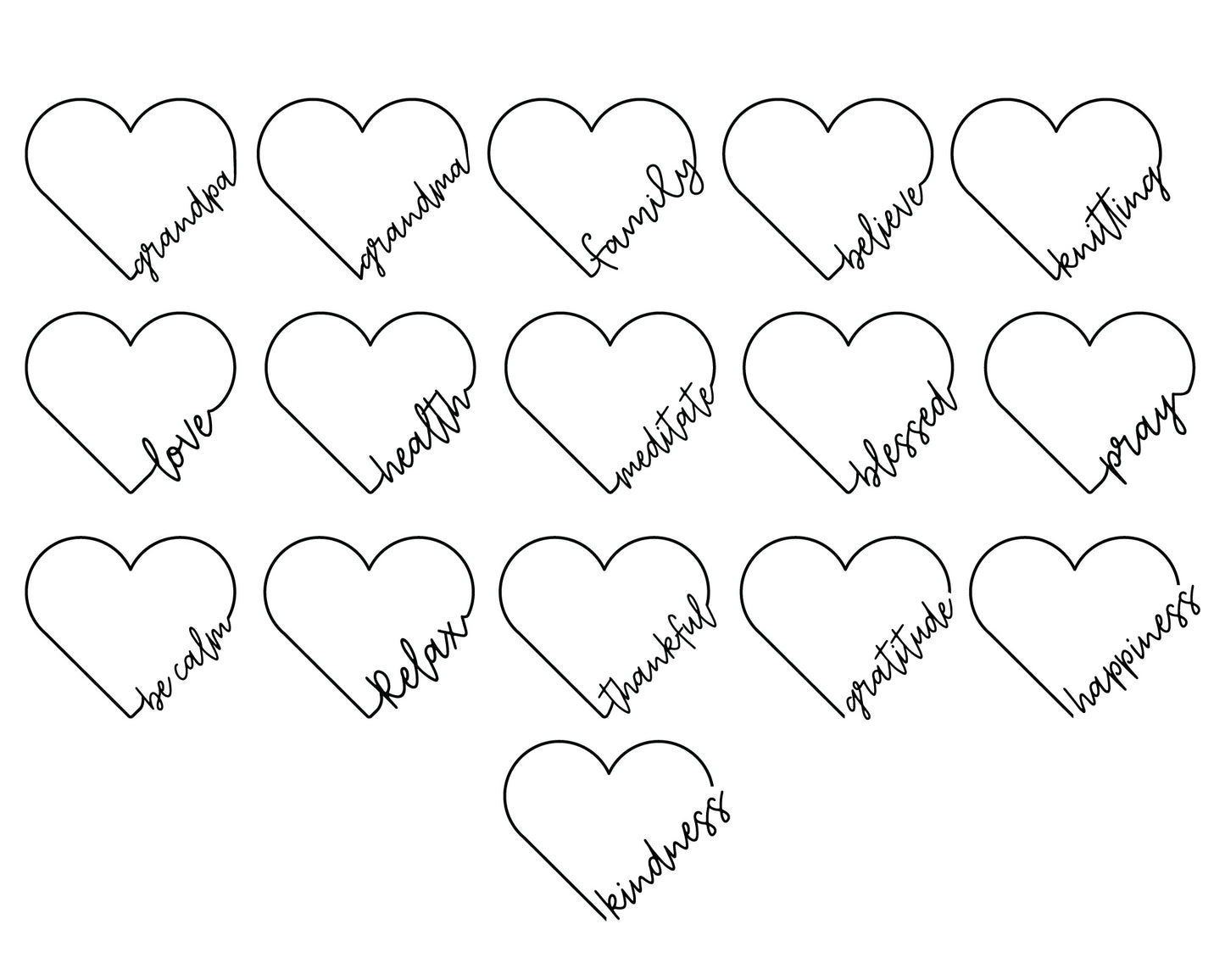 Heart Frame with Words SVG Bundle