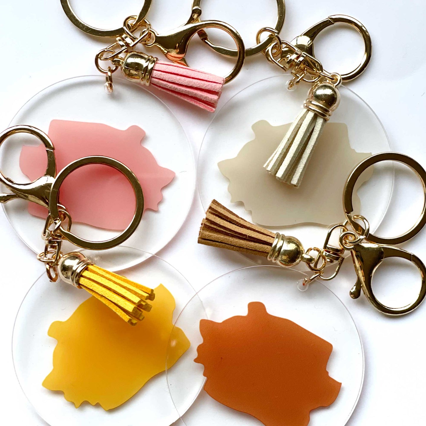 Paint Brush Printed Acrylic Keychain | Gold | Craft Blank for Cricut, Cameo Silhouette