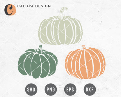 Hand Drawn Pumpkin Set SVG