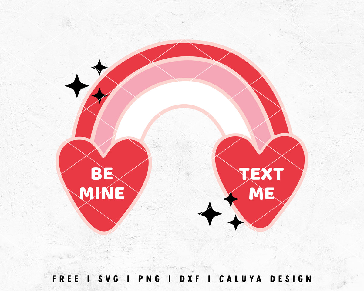 FREE Valentine Heart SVG | Heart Rainbow SVG Cut File for Cricut, Cameo ...