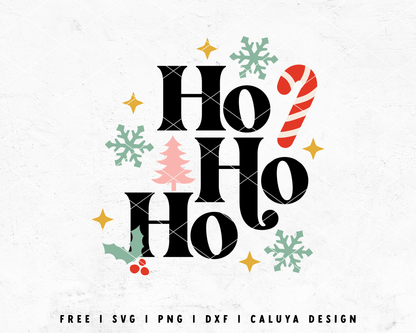 FREE Ho Ho Ho SVG | Santa Quote SVG | Christams Quote SVG Cut File for Cricut, Cameo Silhouette | Free SVG Cut File