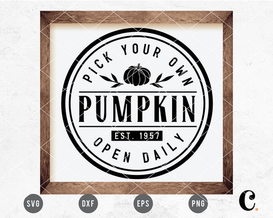 Circle Pick Your Own Pumpkin SVG
