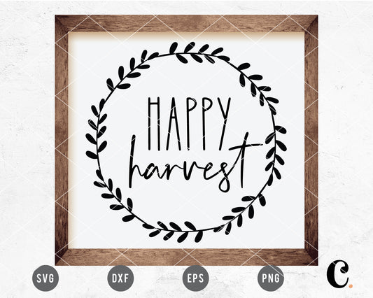 Happy Harvest Wreath SVG
