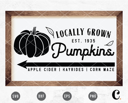 Locally Grown Pumpkins Sign SVG