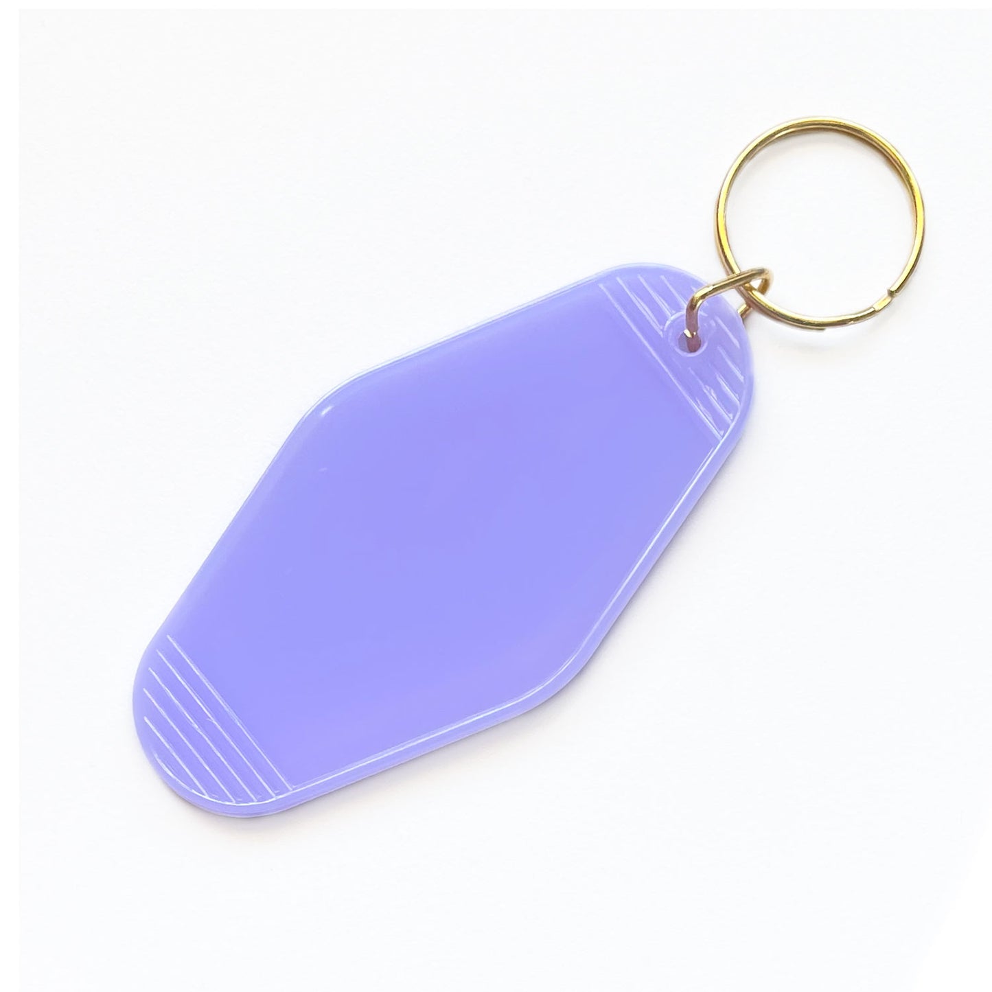 lavender, purple blank motel keychain
