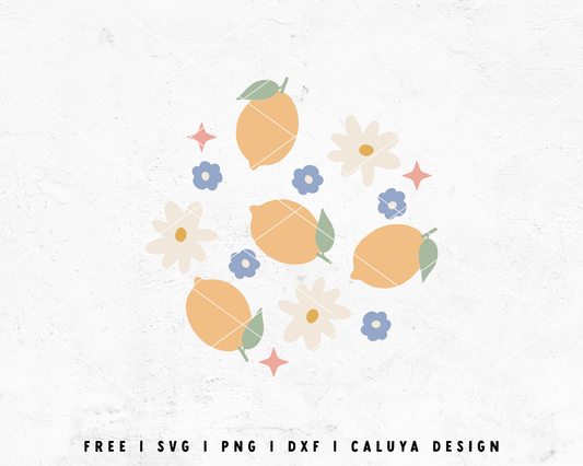 FREE Lemon SVG | Cute Fruits Set SVG Cut File for Cricut, Cameo Silhouette | Free SVG Cut File