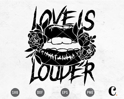 Love Is Louder Retro Lip SVG