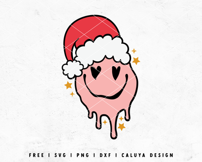 FREE Retro Christmas SVG | Melting Smiley Face SVG