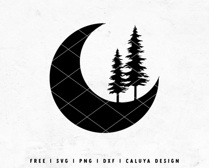 FREE Mountain SVG | Moon SVG | Camping SVG