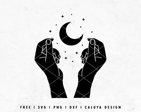 FREE Mystic Hand SVG | Mysthical Moon SVG Cut File for Cricut, Cameo ...