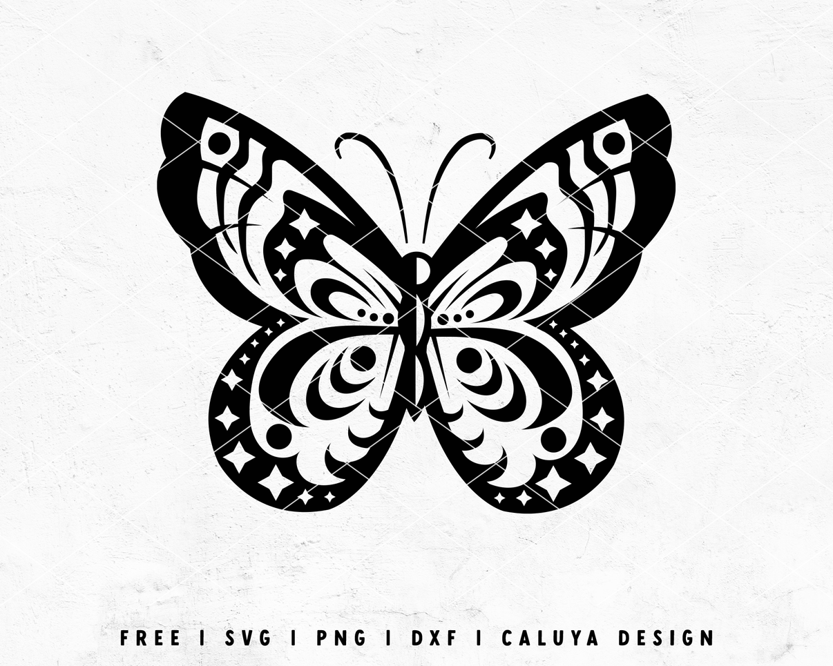 FREE Mystical Butterfly SVG | Botanical SVG Cut File for Cricut, Cameo ...