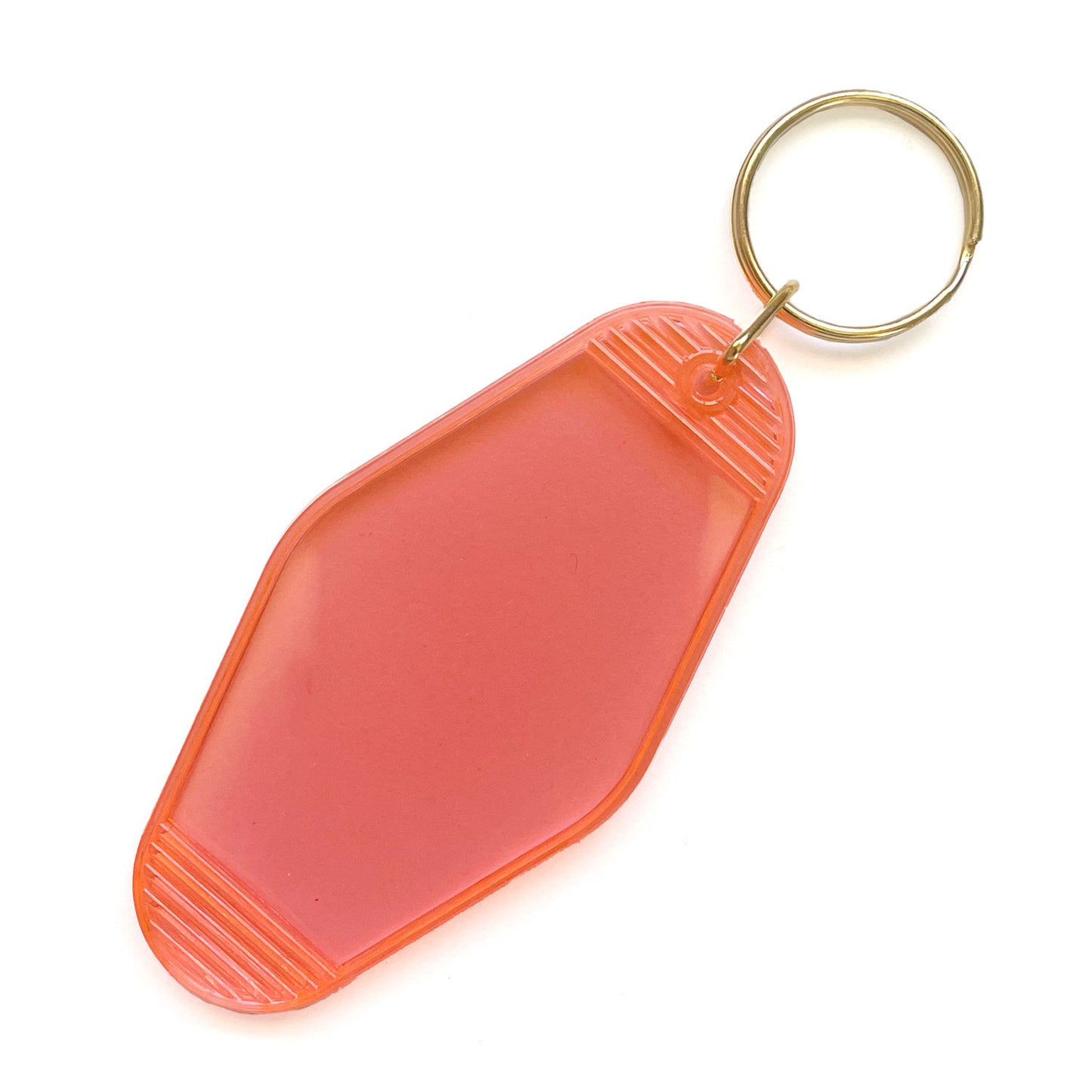 neon pink blank motel keychain