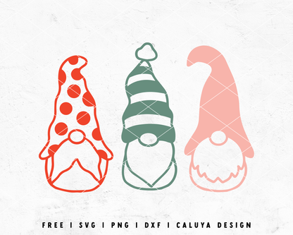 FREE Christmas Gnome SVG | Ounline Version SVG Cut File for Cricut, Cameo Silhouette 