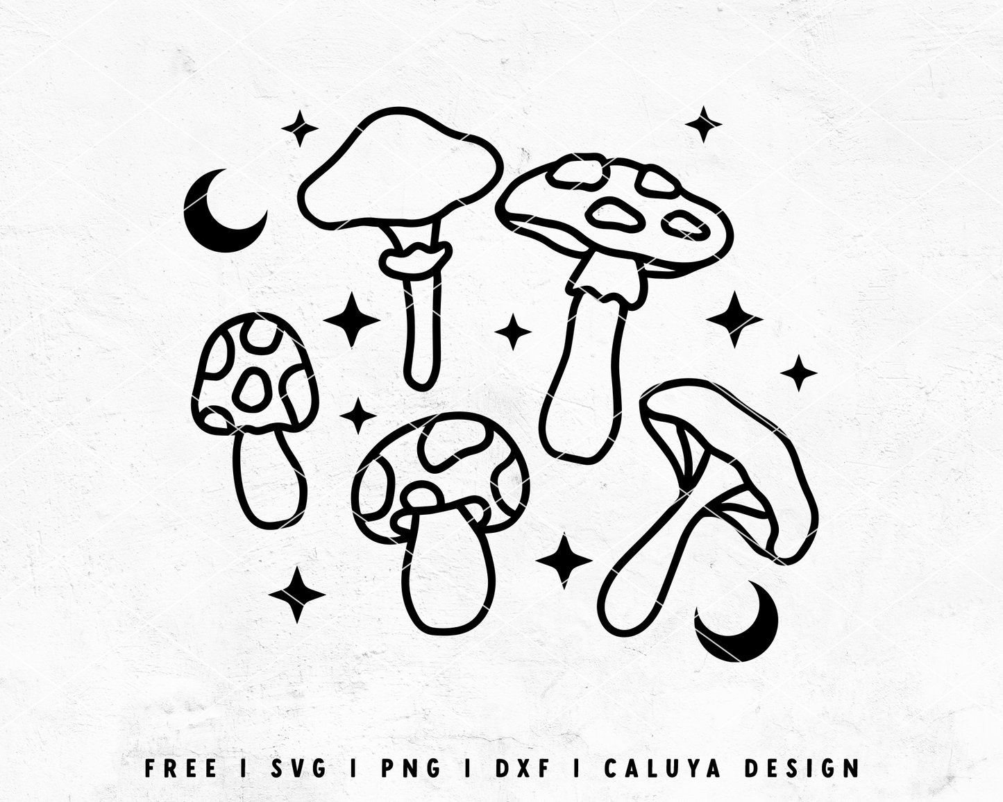 FREE Fall Mushroom SVG | Outline Version Mushroom SVG