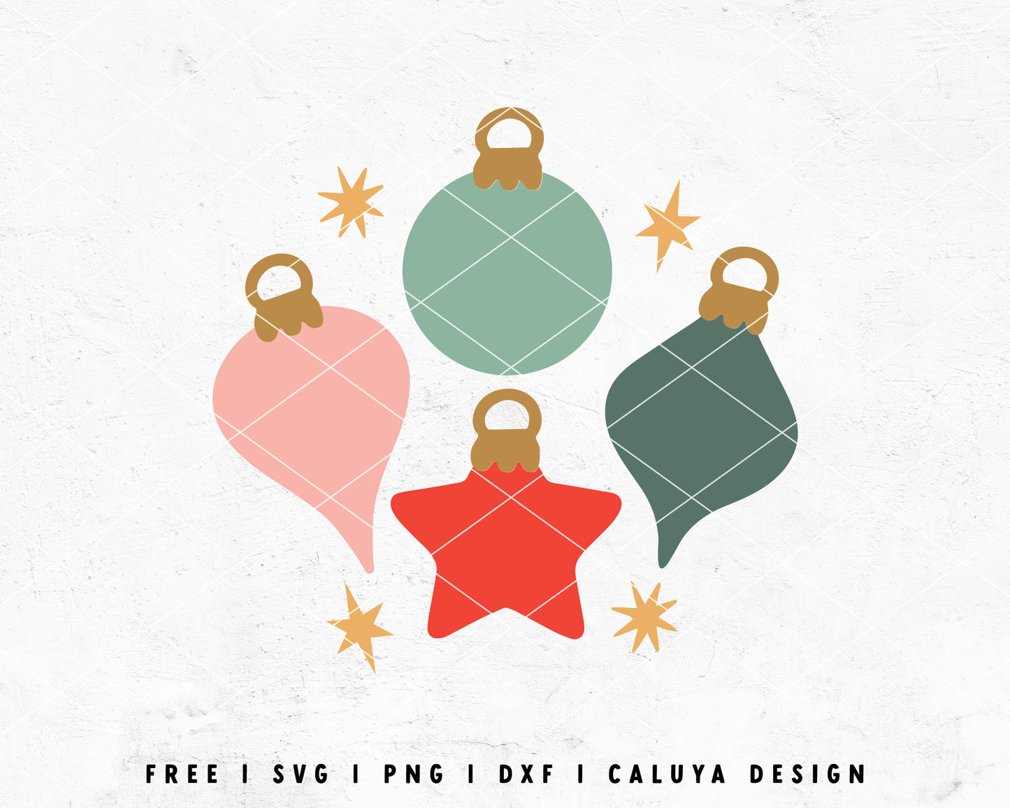 FREE Christmas Ornament SVG | Pastel Christmas SVG Cut File for Cricut, Cameo Silhouette 