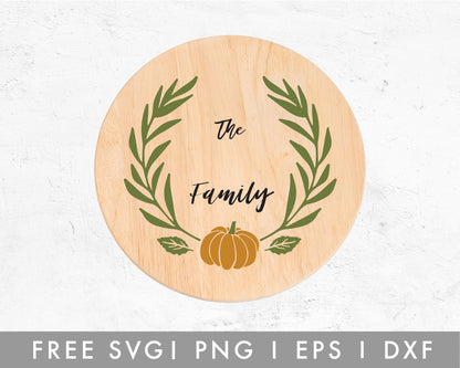 FREE Pumpkin Fall Wreath SVG