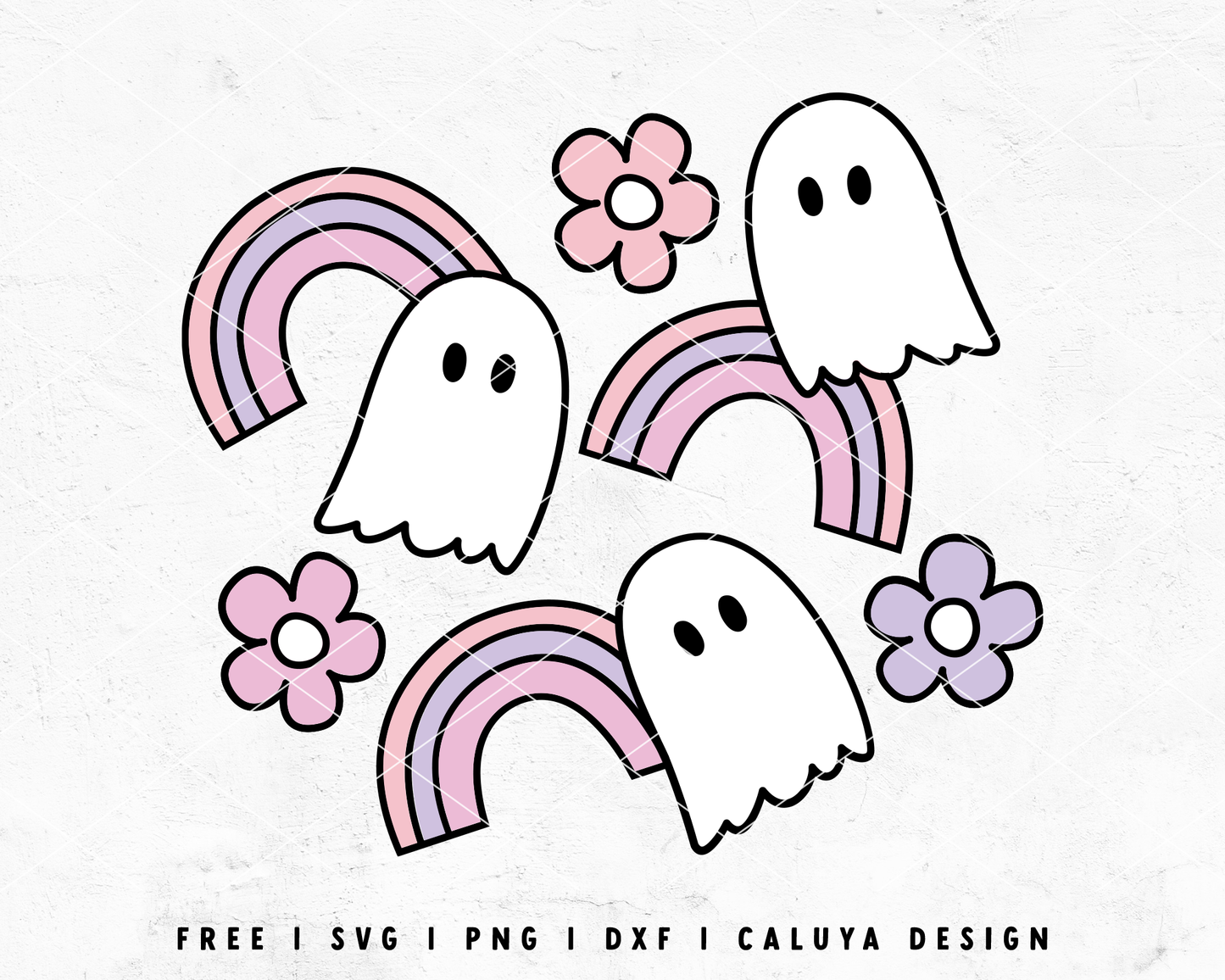 FREE Pastel Ghost SVG | Rainbow Ghost SVG