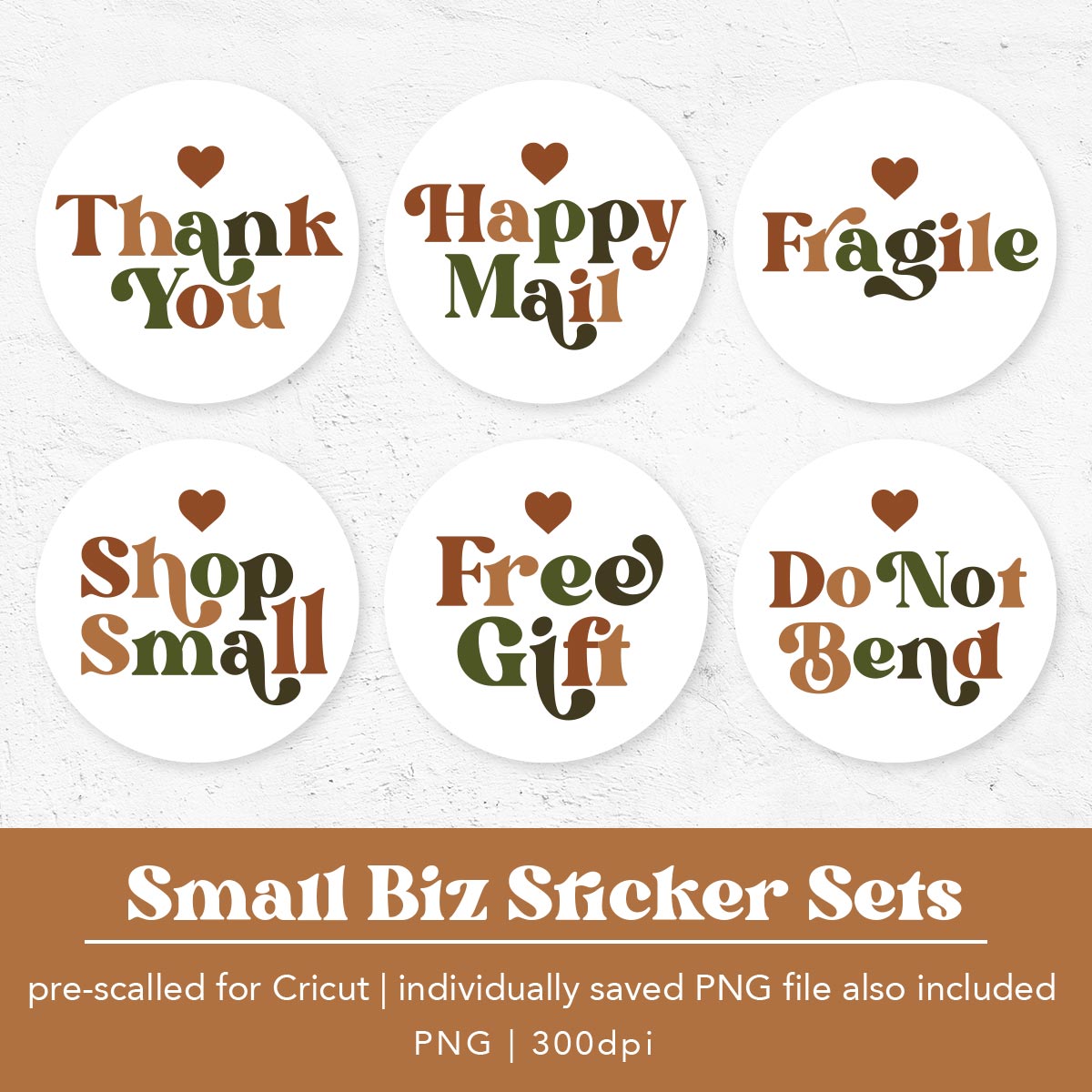 Retro Natural Color Small Biz Sticker Printable Set