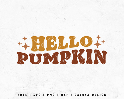 FREE Hello Pumpkin SVG | Retro Thanksgiving SVG