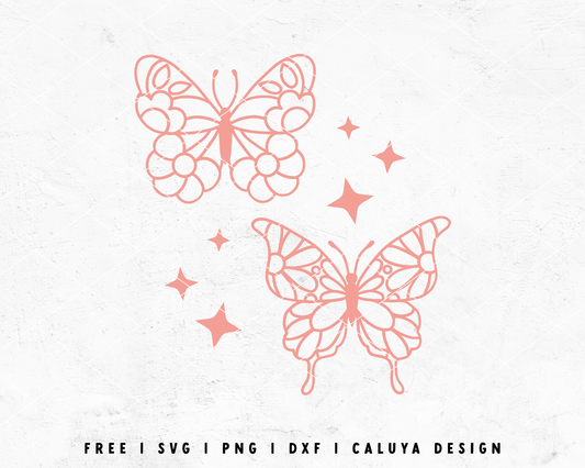 FREE Simple Butterfly SVG | Retro Butterfly SVG Cut File for Cricut, Cameo Silhouette | Free SVG Cut File