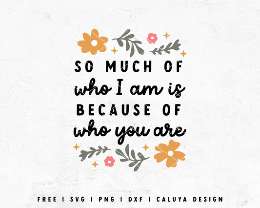 FREE Mothers Day SVG | Because Of You SVG Cut File for Cricut, Cameo Silhouette | Free SVG Cut File