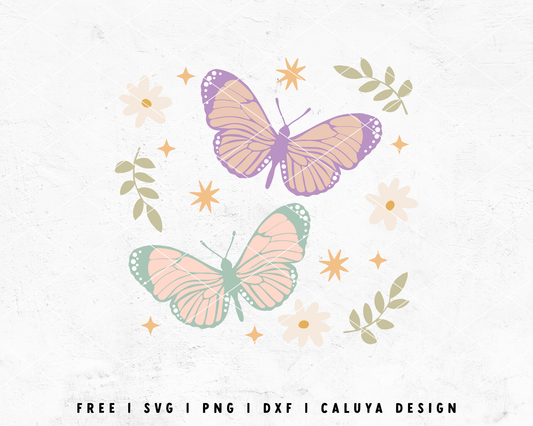 FREE Pastel Butterfly SVG | Spring Butterfly SVG Cut File for Cricut, Cameo Silhouette | Free SVG Cut File