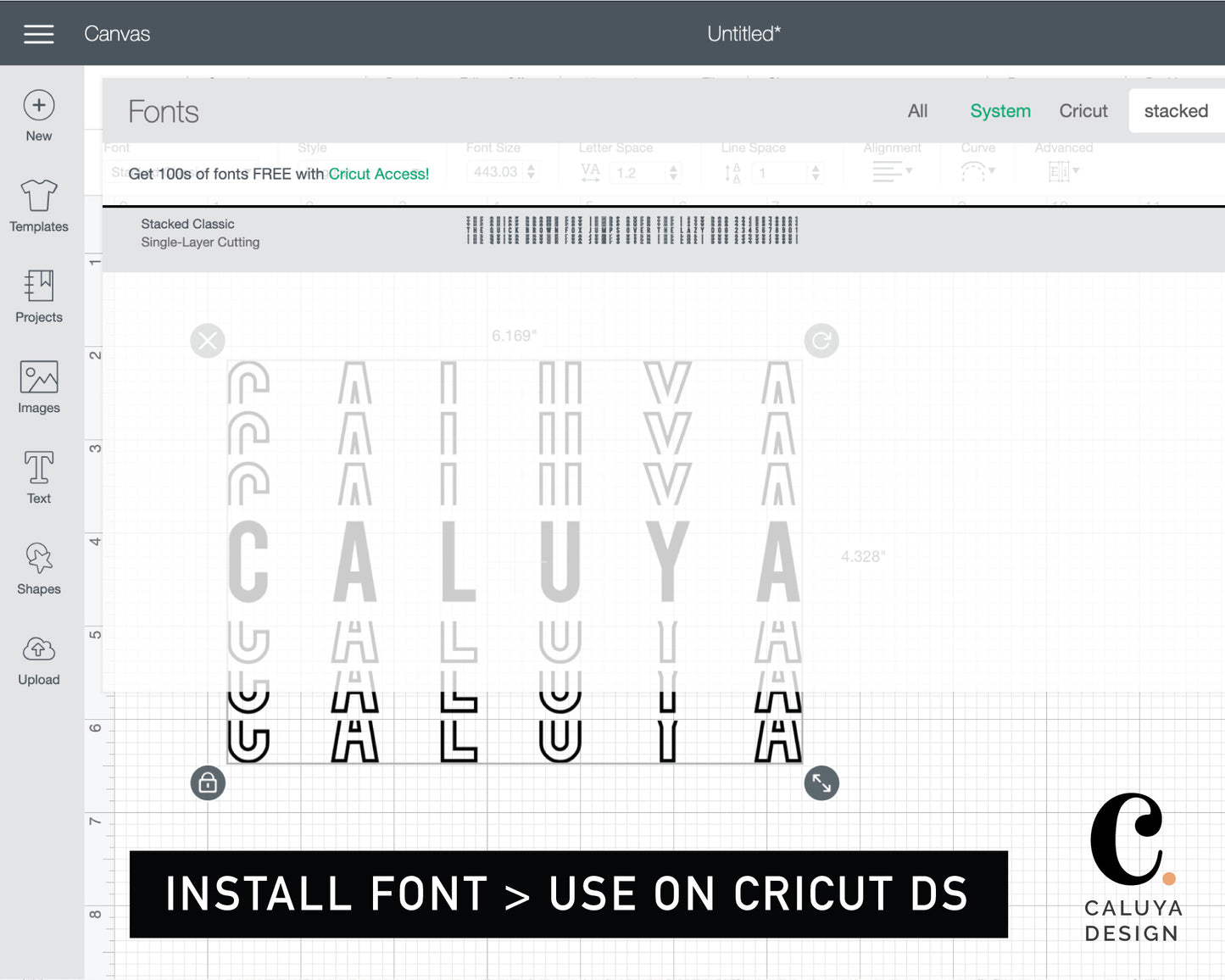 Stacked Letter Cricut Font Classic Ver.