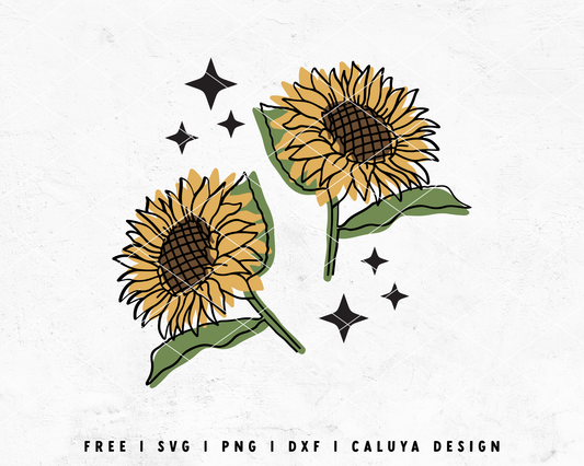 FREE Sunflower SVG | Summer Flower  SVG Cut File for Cricut, Cameo Silhouette | Free SVG Cut File