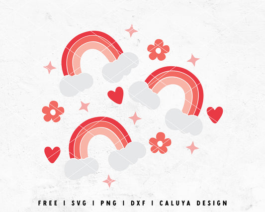 FREE Boho Rainbow SVG | Valentines Day Rainbow SVG Cut File for Cricut, Cameo Silhouette | Free SVG Cut File