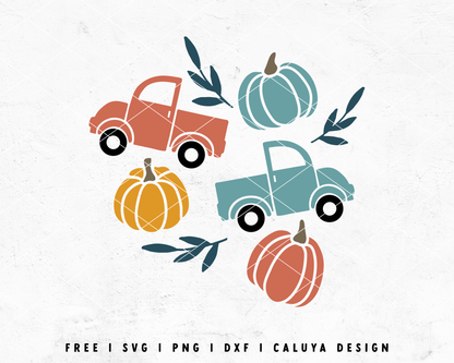 FREE Fall Vintage Truck SVG | Fall Pumpkin SVG